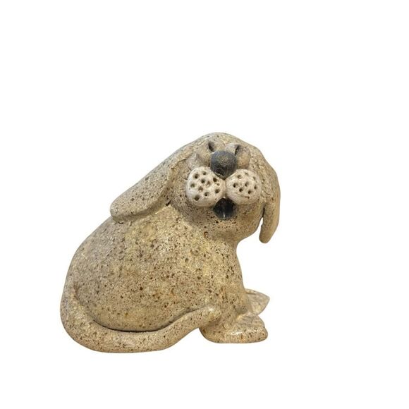 Stone Art Marble Dog Sculpture Sand Brown Unbranded - Picture 1 of 5